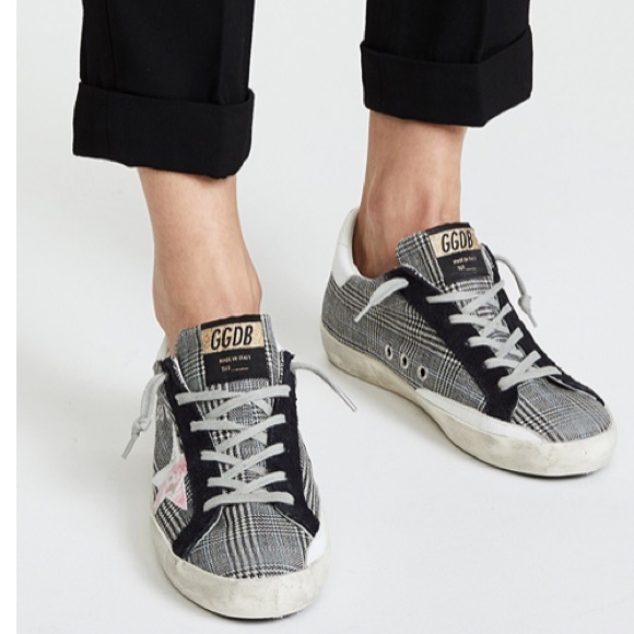 Plaid golden goose sneakers Clearance